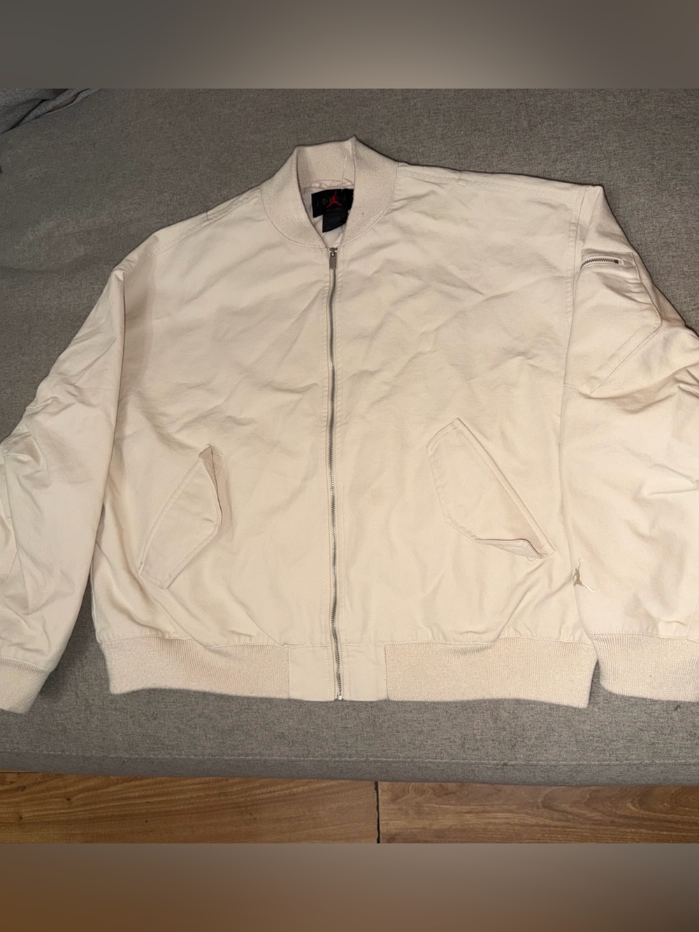 Jordan Cream Jacket with Red Jumpman Logo